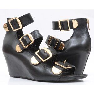 BCBGeneration Cayden Women's 9B Buckle Wedge Open Toe Vegan Sandals Whimsygoth